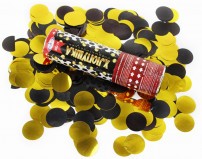 Хлопушка пневматическая МХ2-15 (150/1) 2,5 см черные + золотые круги из фольги