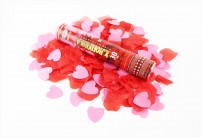 Хлопушка пневматическая МХ10-30 (100/1) лепестки роз из ткани + розовые сердца из бумаги