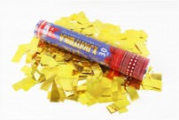 Хлопушка пневматическая МХ7-30 (100/1) 5х2 см золотые прямоугольники из фольги