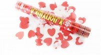 Хлопушка пневматическая МХ1-40 (100/1) красные + белые сердца из бумаги
