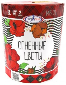 Батарея салютов МБ71 8/1 Огненные цветы (увеличенная)
